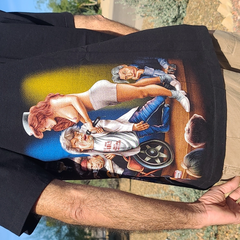 VINTAGE ROLLING STONES Airbrushed Rock Band Graphic Tee Shirt L SUPER RARE - Picture 9 of 16